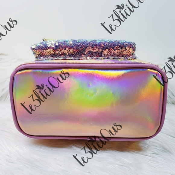 DISNEY PARKS LOUNGEFLY EARIDESCENT PINK BACKPACK - Picture 7 of 11